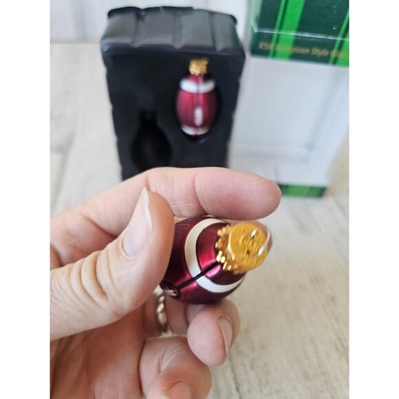 KSA Kurt Adler glass football ornament sport Xmas tree ornament - Picture 2 of 6